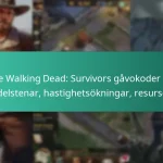 The Walking Dead: Survivors gåvokoder för ädelstenar, hastighetsökningar, resurser