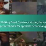 The Walking Dead: Survivors säsongsbaserade presentkoder för speciella evenemang