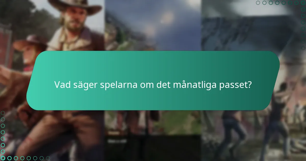 Vad säger spelarna om det månatliga passet?